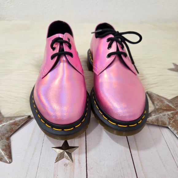 Dr. Martens 1461 Iced Metallic Mallow Pink Oxford shoes lace up iridescent 7 NEW - Picture 3 of 10